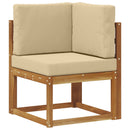 Udendørs sofagruppe med pude 7 pcs Naturlig og Beige