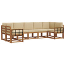 Udendørs sofagruppe med pude 7 pcs Naturlig og Beige