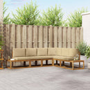 Udendørs sofagruppe med pude 6 Stk Naturlig og Beige