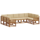 Udendørs sofagruppe med pude 9 pcs Naturlig og Beige