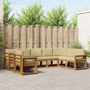 Udendørs sofagruppe med pude 9 pcs Naturlig og Beige