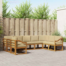 Udendørs sofagruppe med pude 9 pcs Naturlig og Beige
