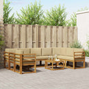 Udendørs sofagruppe med pude 10 pcs Naturlig og Beige