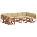 Udendørs sofagruppe med pude 10 pcs Naturlig og Beige