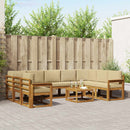 Udendørs sofagruppe med pude 10 pcs Naturlig og Beige