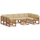 Udendørs sofagruppe med pude 10 pcs Naturlig og Beige