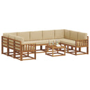 Udendørs sofagruppe med pude 10 pcs Naturlig og Beige