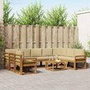 Udendørs sofagruppe med pude 10 pcs Naturlig og Beige