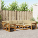 Udendørs sofagruppe med pude 10 pcs Naturlig og Beige