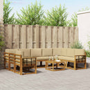 Udendørs sofagruppe med pude 10 pcs Naturlig og Beige