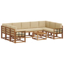 Udendørs sofagruppe med pude 10 pcs Naturlig og Beige