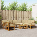 Udendørs sofagruppe med pude 10 pcs Naturlig og Beige