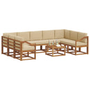 Udendørs sofagruppe med pude 10 pcs Naturlig og Beige