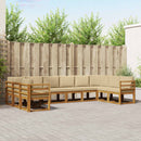 Udendørs sofagruppe med pude 10 pcs Naturlig og Beige