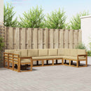 Udendørs sofagruppe med pude 10 pcs Naturlig og Beige