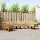Udendørs sofagruppe med pude 10 pcs Naturlig og Beige