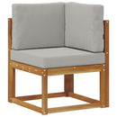 Udendørs sofagruppe med pude 10 pcs Naturlig og Lys Grå