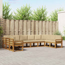 Udendørs sofagruppe med pude 10 pcs Naturlig og Beige