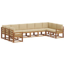 Udendørs sofagruppe med pude 10 pcs Naturlig og Beige