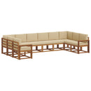 Udendørs sofagruppe med pude 10 pcs Naturlig og Beige