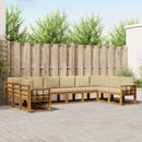 Udendørs sofagruppe med pude 10 pcs Naturlig og Beige