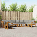 Udendørs sofagruppe med pude 10 pcs Naturlig og Lys Grå
