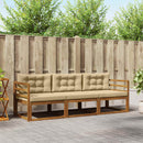 Udendørs sofagruppe med pude 3 pcs Naturlig og Beige