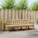 Udendørs sofagruppe med pude 3 pcs Naturlig og Beige