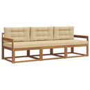 Udendørs sofagruppe med pude 3 pcs Naturlig og Beige