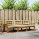 Udendørs sofagruppe med pude 3 pcs Naturlig og Beige