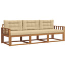 Udendørs sofagruppe med pude 3 pcs Naturlig og Beige