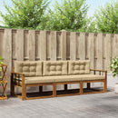 Udendørs sofagruppe med pude 3 pcs Naturlig og Beige