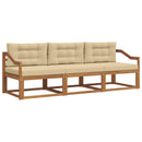 Udendørs sofagruppe med pude 3 pcs Naturlig og Beige