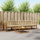 Udendørs sofagruppe med pude 5 pcs Naturlig og Beige