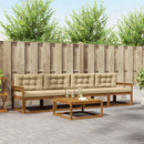 Udendørs sofagruppe med pude 5 pcs Naturlig og Beige