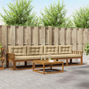 Udendørs sofagruppe med pude 5 pcs Naturlig og Beige