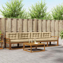 Udendørs sofagruppe med pude 5 pcs Naturlig og Beige