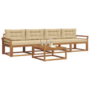 Udendørs sofagruppe med pude 5 pcs Naturlig og Beige
