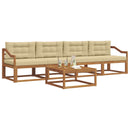 Udendørs sofagruppe med pude 5 pcs Naturlig og Beige