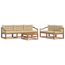 Udendørs sofagruppe med pude 6 pcs Naturlig og Beige