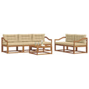 Udendørs sofagruppe med pude 6 pcs Naturlig og Beige