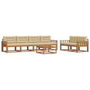 Udendørs sofagruppe med pude 7 pcs Naturlig og Beige