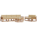 Udendørs sofagruppe med pude 7 pcs Naturlig og Beige
