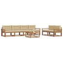Udendørs sofagruppe med pude 7 pcs Naturlig og Beige