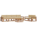 Udendørs sofagruppe med pude 7 pcs Naturlig og Beige