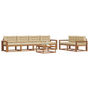 Udendørs sofagruppe med pude 7 pcs Naturlig og Beige