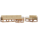 Udendørs sofagruppe med pude 7 pcs Naturlig og Beige
