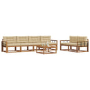 Udendørs sofagruppe med pude 7 pcs Naturlig og Beige