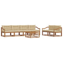 Udendørs sofagruppe med pude 7 pcs Naturlig og Beige