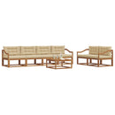 Udendørs sofagruppe med pude 7 pcs Naturlig og Beige